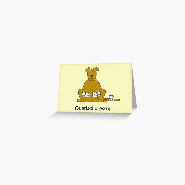 Item preview, Italian Get Well Soon Guarisci Presto Cartoon Puppy designed and sold by KateTaylor.