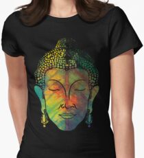 Buddha on pipal leaf Women's Fitted T-Shirt