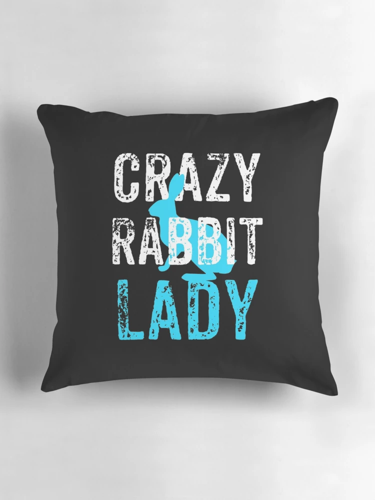 Thumbnail 3 of 4, Pillow, Crazy Rabbit Lady, Bunny, Rabbit Gift designed and sold by Designs4Less.