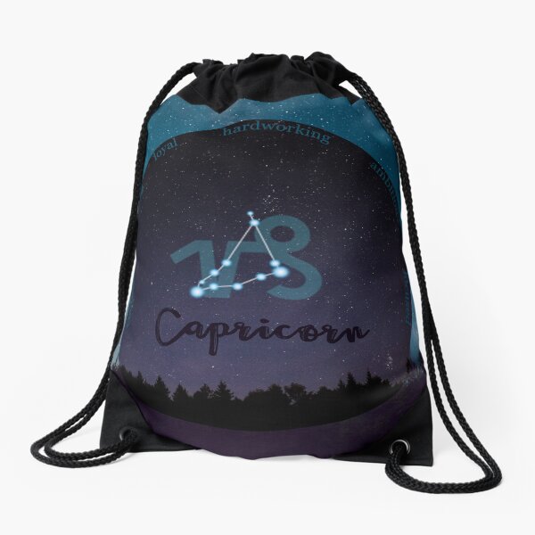 Capricorn Zodiac Sign Character Traits Drawstring Bag