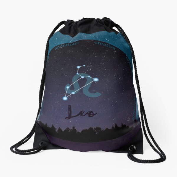 Leo Zodiac Sign Character Traits Drawstring Bag