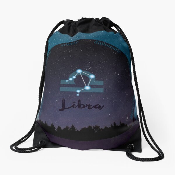 Libra Zodiac Sign Character Traits Drawstring Bag