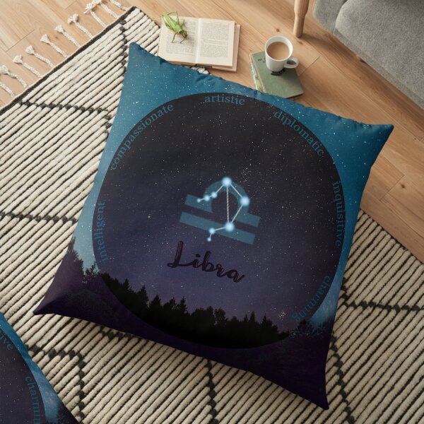 Libra Zodiac Sign Character Traits Floor Pillow