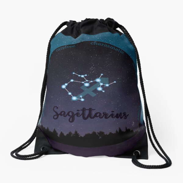 Sagittarius Zodiac Sign Character Traits Drawstring Bag
