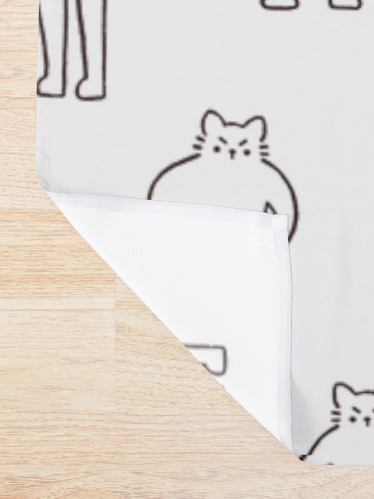 Alternate view of Flexing & Squating Cat Shower Curtain