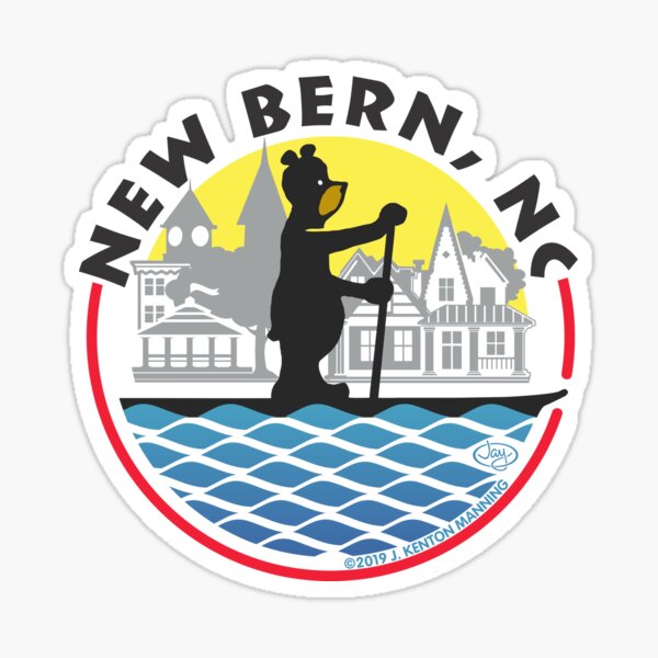 SUP Bear-Round-New Bern, NC  Sticker