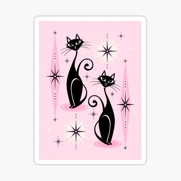 Item preview, Mid Century Meow on Pink designed and sold by studioxtine.