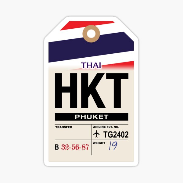 Item preview, Phuket (HKT) Thailand Airline Luggage Tag designed and sold by travelwitheric.