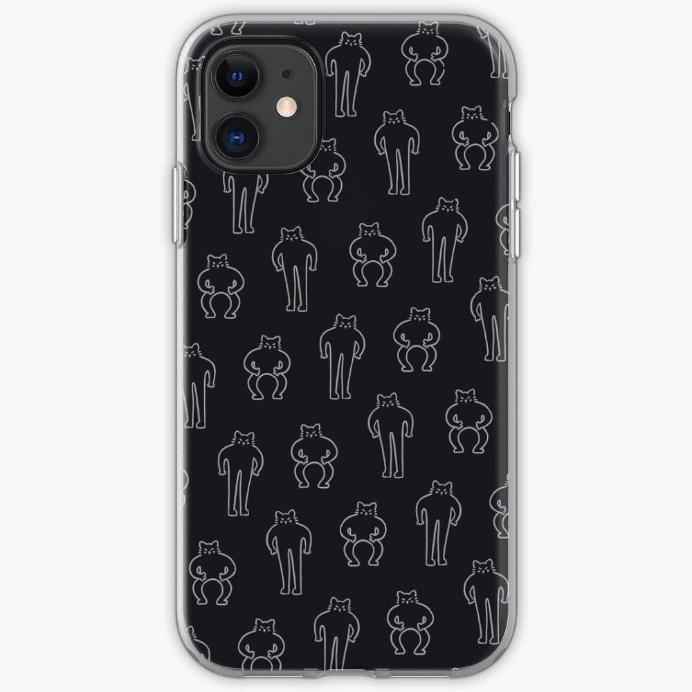 Flexing & Squating Cat - Black iPhone Case & Cover