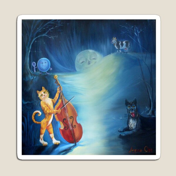 Cat and a Fiddle Magnet