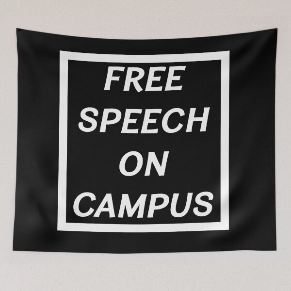 Item preview, Free Speech on Campus - Black and White designed and sold by AmericanArt.