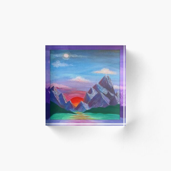 Sunset on Planet 7 Acrylic Block
