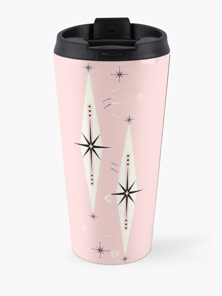 Alternate view of Mid Century Meow on Warm Pink Travel Mug