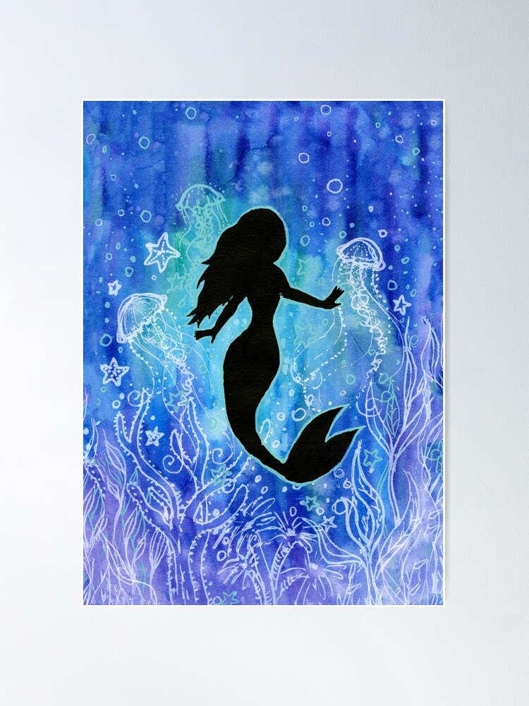 mermaid silhouette underwater