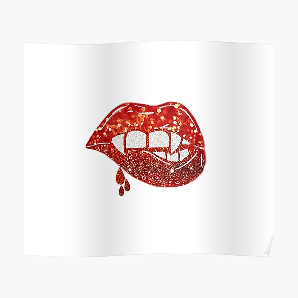 Dripping Blood Lips Posters Redbubble
