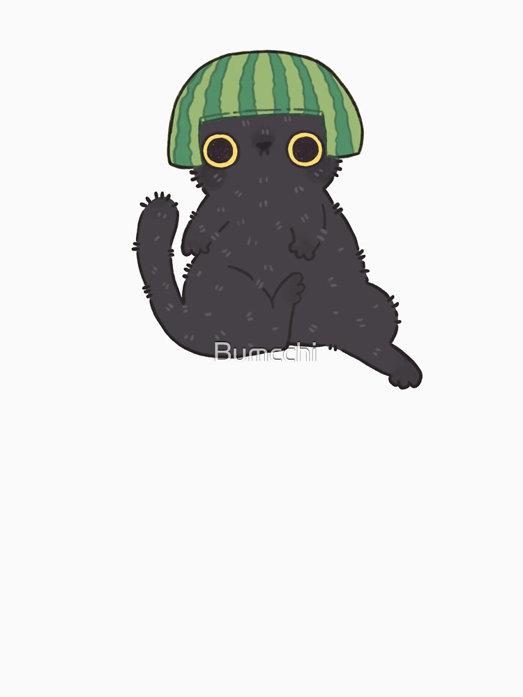 Shy Watermelon Cat - Black Version by Bumcchi