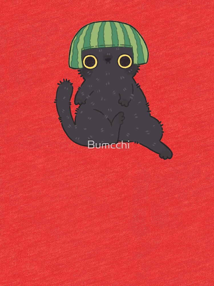 Shy Watermelon Cat - Black Version by Bumcchi