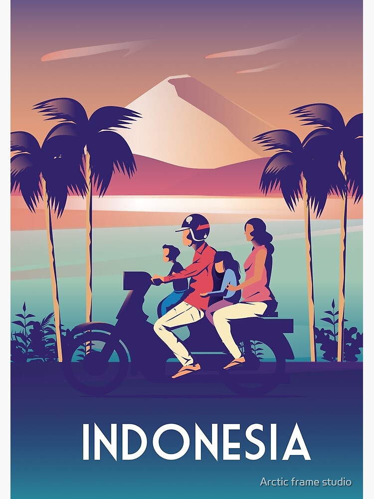 Indonesia travel poster by Caravanstudio