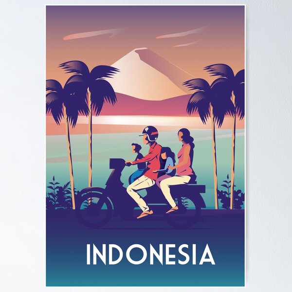 Item preview, Indonesia travel poster designed and sold by Arctic frame studio.