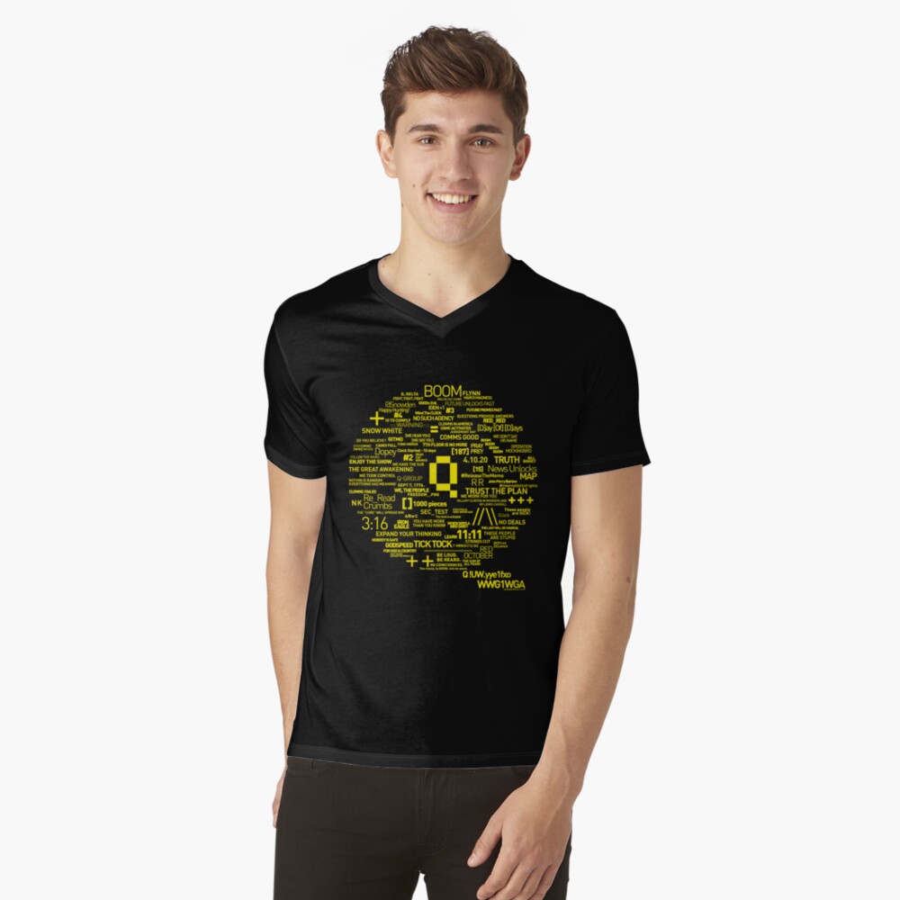 Qanon - Great Awakening - QResearch - OFFICIAL Cryptograph V2 V-Neck T-Shirt