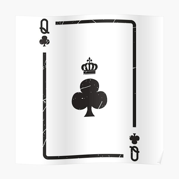 "Spielkarte Dame Karte Kreuz Geschenk Skat Poker" Poster von Franja2