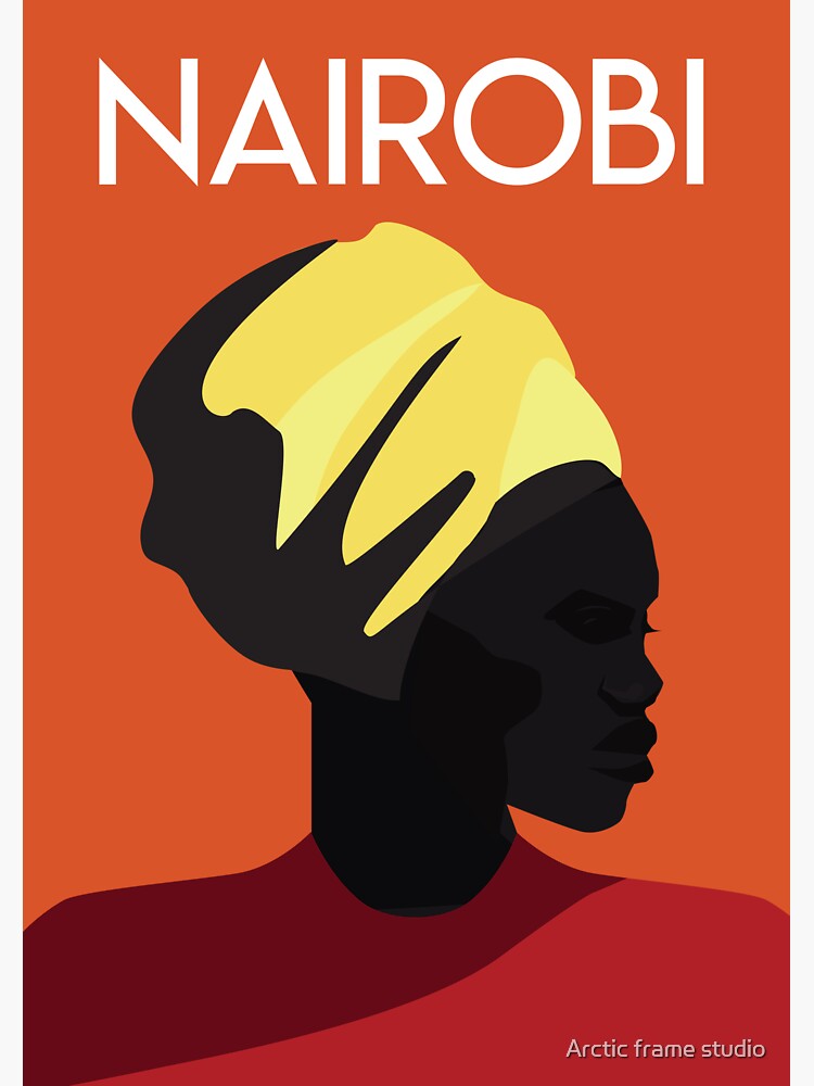 "Nairobi travel poster wall art" Sticker by Caravanstudio Redbubble