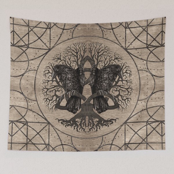 Item preview, Tree of life - with ravens wooden texture designed and sold by Nartissima.