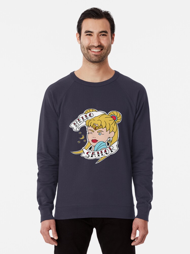 Hello Sailor Classic Tattoo Lightweight Sweatshirt By Serpentsky17