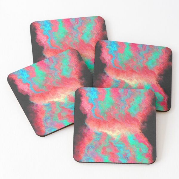 Item preview, Scarlet with turquoise ebru stripes designed and sold by Kolinnaprint.