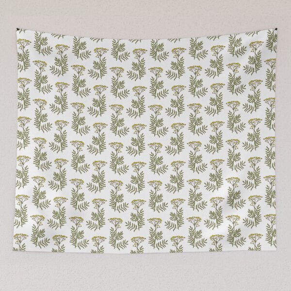 Item preview, Light hand-drawn pattern with tansy designed and sold by Daria Heaney.