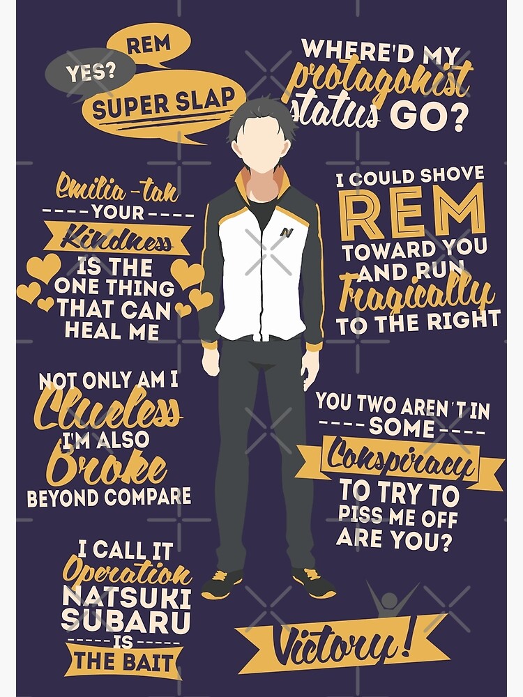 Natsuki Subaru Quotes Greeting Card By Zerokara Redbubble