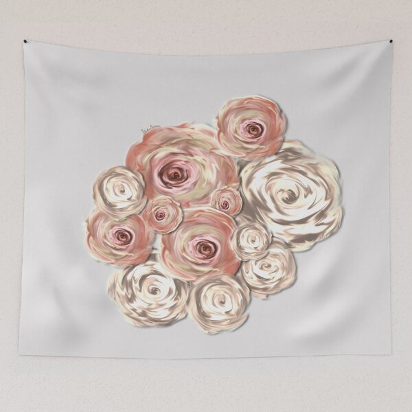 Item preview, Beige and pink flowers by mjvision Mia Niemi designed and sold by mjvisiondesign.