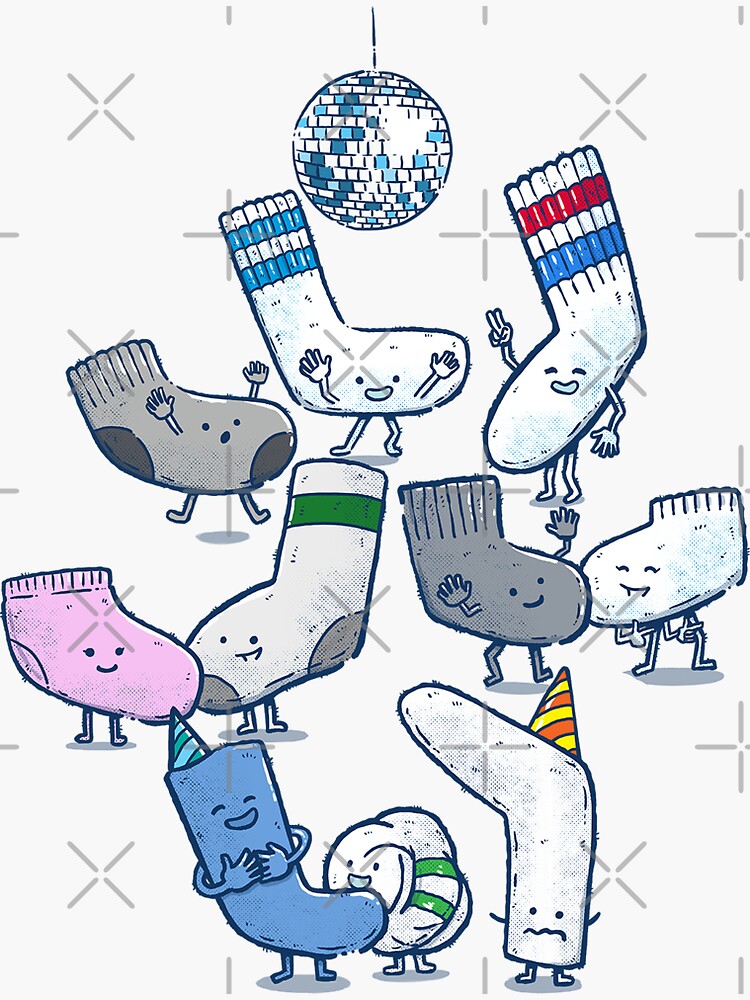 Thumbnail 3 of 3, Sticker, Lost Sock Party designed and sold by nickv47.