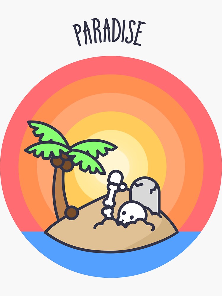Thumbnail 3 of 3, Sticker, Paradise Island designed and sold by NiceColors.