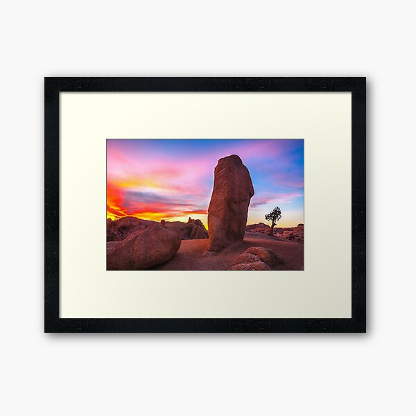 Joshua Tree Sunset Jumbo Rocks Framed Art Print