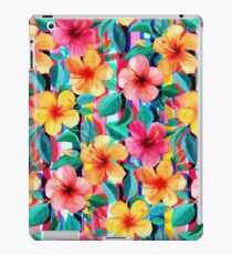 Vinilo o funda para iPad OTT maximalista hawaiano hibisco floral con rayas