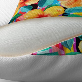 Alternate view of OTT Maximalist Hawaiian Hibiscus Floral with Stripes Floor Pillow