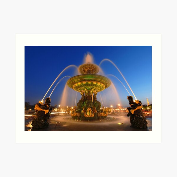 Fontaine des Fleuves la nuit Impression artistique
