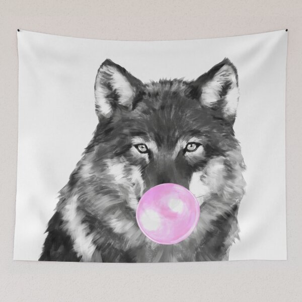 Item preview, Bubble Gum Wolf Black and White designed and sold by bignosework.