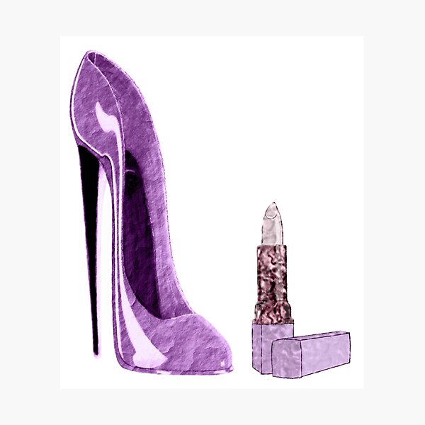 Item preview, Lilac Stiletto Shoe and Lipstick Art designed and sold by ckeenart.