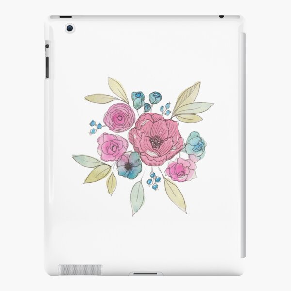 Pink and Blue Flowers iPad Snap Case