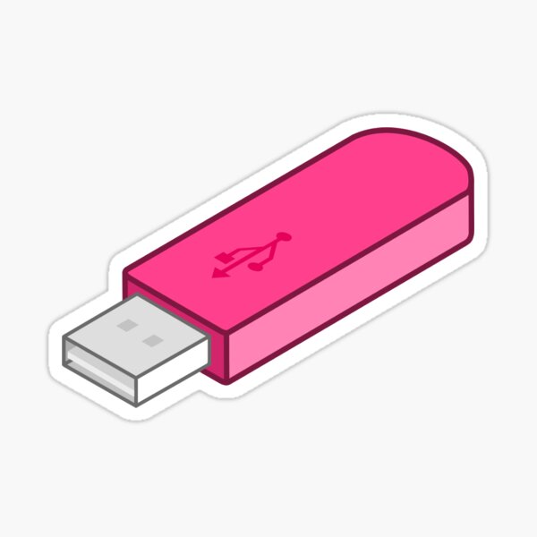 "Pink Usb" Sticker for Sale by Lollik Redbubble