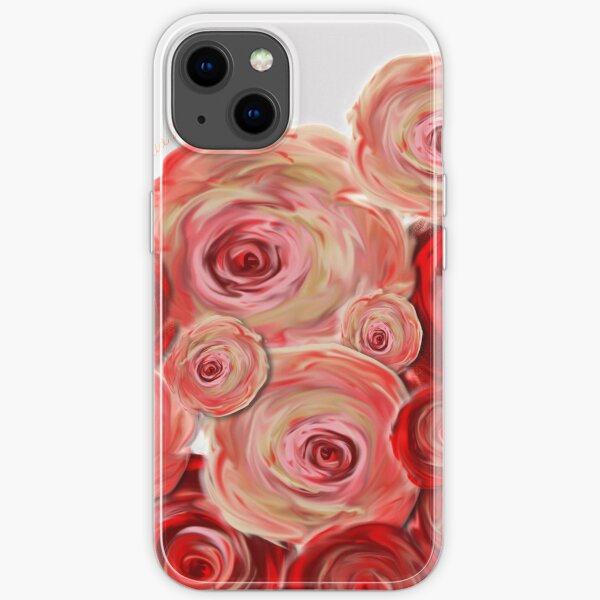 Red and pink flowers by mjvision Mia Niemi iPhone Soft Case