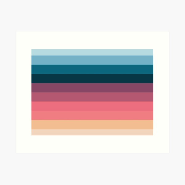 striped pattern, colorful sunset color stripes - (2/4 of sunset color set)  Art Print for Sale by ohaniki