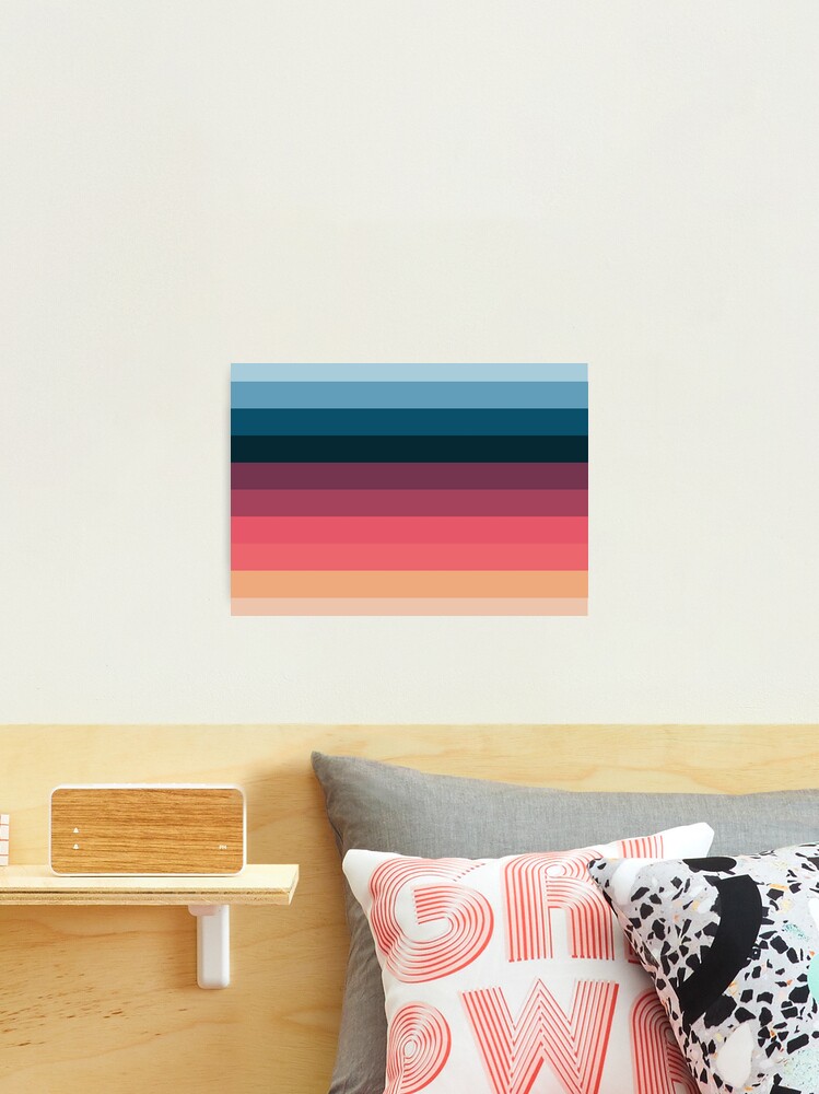 striped pattern, colorful sunset color stripes - (2/4 of sunset color set)  | Metal Print