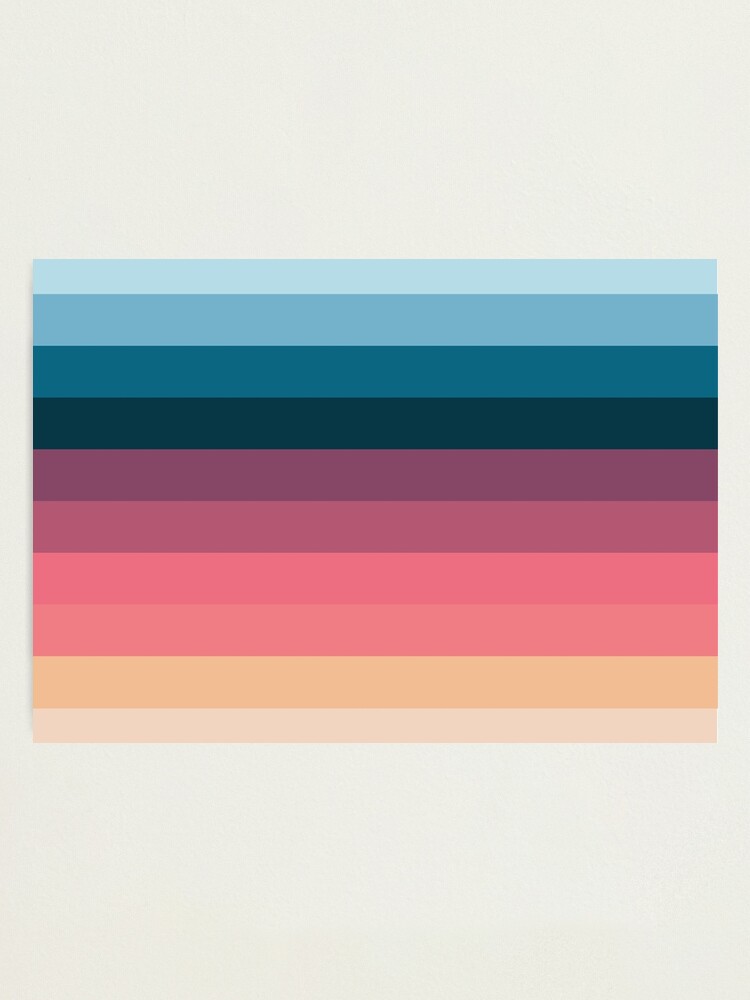 striped pattern, colorful sunset color stripes - (2/4 of sunset color set)  | Metal Print