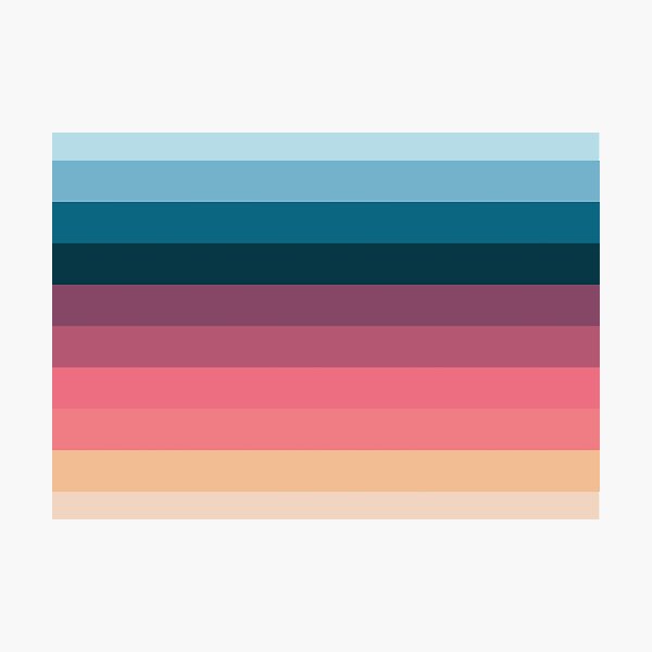 striped pattern, colorful sunset color stripes - (2/4 of sunset color set)  | Art Print