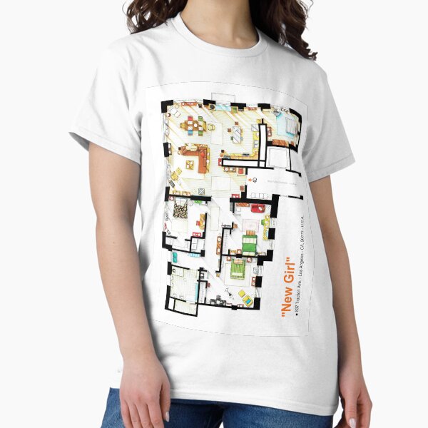 Item preview, Floorplan of the loft / apartment from NEW GIRL designed and sold by TV Floorplans & More.