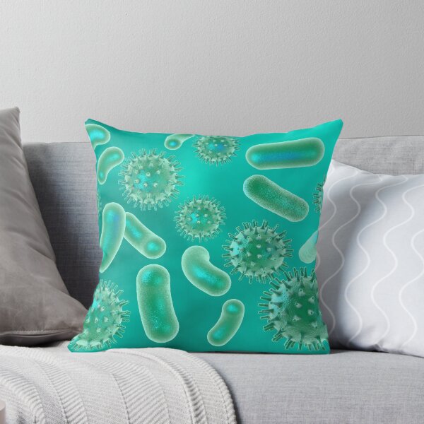 Item preview, Viruses and bacteria on turquoise background designed and sold by MarynaOlyak.