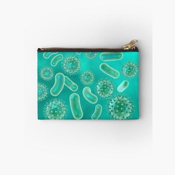 Item preview, Viruses and bacteria on turquoise background designed and sold by MarynaOlyak.